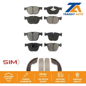 Front Rear Semi-Metallic Brake Pads And Parking Shoes Kit For BMW X5 X6 - Picture 1 of 12