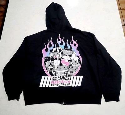 Moletom com capuz Hello Kitty And Friends feminino 2XL Tokyo Speed zíper completo em excelente estado usado - Imagem 1 de 4
