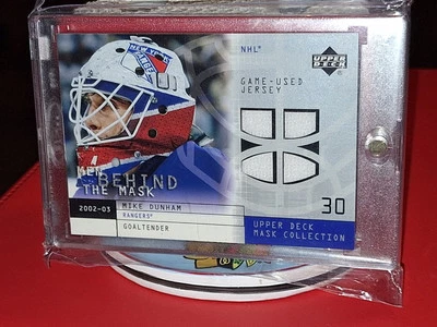 2002-03 Upper Deck Mask Collection Men Behind the Jerseys Mike Dunham #BM-DU - Image 1 of 3