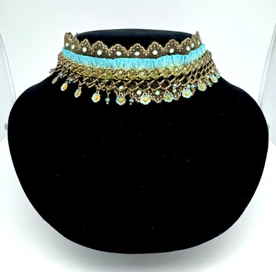 Precioso collar gargantilla Michal Negrin con cristales de colores único #172# Foto 1 de 4