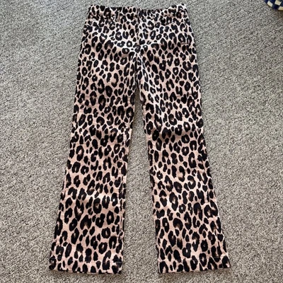 Pantalones de Terciopelo Ann Taylor Cheetah Estampado Animal Leopardo Talla 6 Pequeño Negro Tostado Foto 1 de 4
