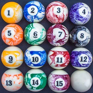 Set palline da biliardo tavolo da biliardo marmorizzato - Foto 1 di 3