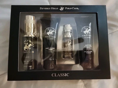 Beverly Hills Polo Club Hombre Clásico Colonia, Jabón para Cabello y Cuerpo Juego de Regalo de 4 Piezas Foto 1 de 3
