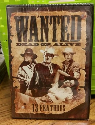 NIP Wanted Dead Or Alive DVD 2 DISC SET 13 WESTERN FEATURES BONANZA THE OUTLAW - Image 1 of 2
