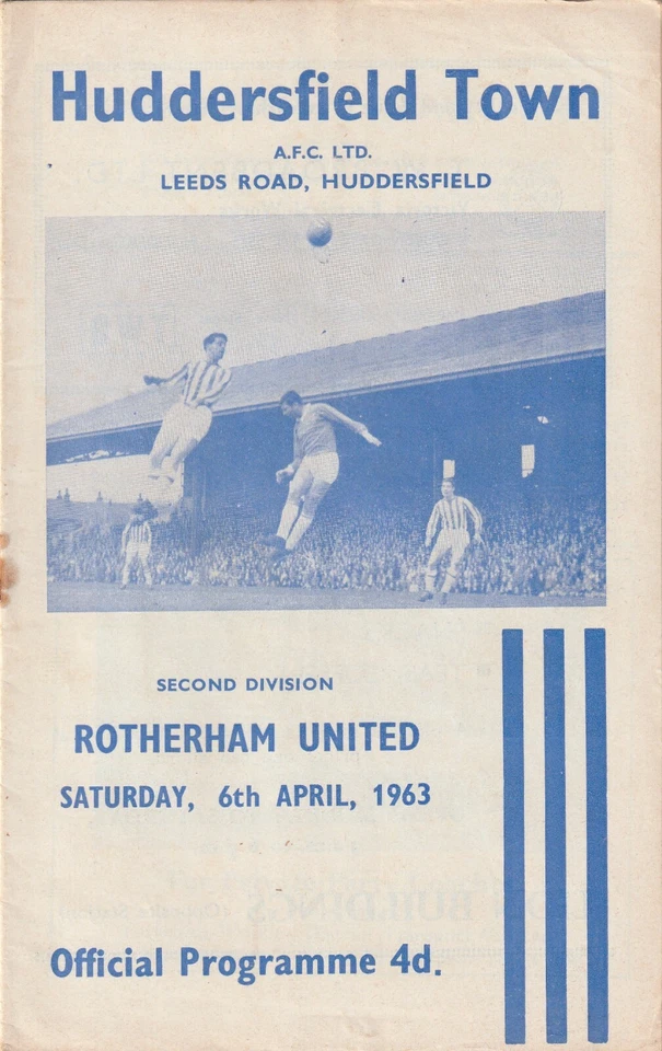 Huddersfield Town v Rotherham United, 6 April 1963, Division Two - Image 1 of 1
