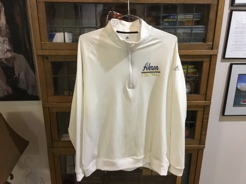 Akron Zips Football 1/4 Zip White ADIDAS Golf pullover Sweatshirt SZ XL - Cool Cover