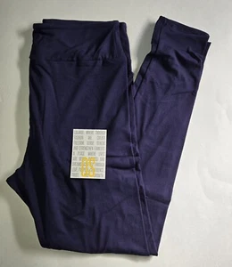Leggings LuLaRoe OS vero BLU NAVY tinta unita taglia unica (taglia 2-10) nuovi con etichette - Foto 1 di 7