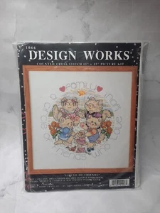 Design Works Counted Cross Stitch Picture Kit Circle Of Friends 1066 Cats Kitten - Picture 1 of 7