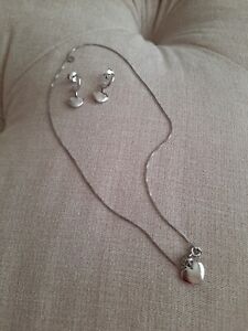 Azendi Sterling Silver Necklace With Matching Earrings set Never Worn
