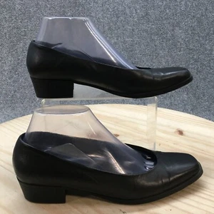 Croft & Barrow Shoes Womens 8M Zena Pump Black Leather Slip On Casual Almond Toe - Picture 1 of 15