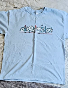 Weiches blaues Hawaii Artwork T-Shirt - nur wenige Male getragen! wunderschön. Baumwolle! - Bild 1 von 13