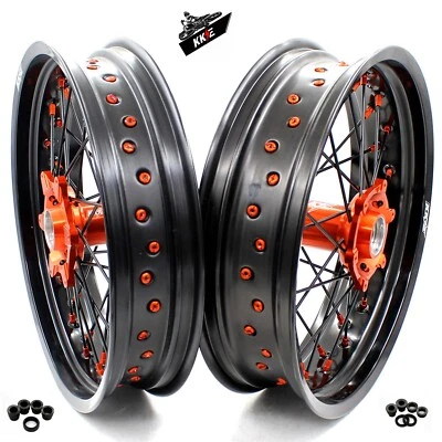 Moto KKE 17"" CNC Super-moto Wheels Fit KTM EXC XC SXF 250 300 450 500 2003-2024 - Imagem 1 de 4