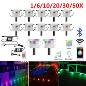 Smart WIFI 31mm RGBIC LED Rotondo Giardino Decking Deck Giardino Natale Zoccolo Illuminazione - Foto 1 di 16