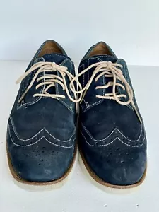 Sebago Thayer Wingtip Mens Navy Suede Dress Shoes Size US 8 *Excellent Condition - Picture 1 of 5