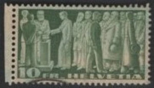 Switzerland 1938 SG390C 10f Green V/F. Unmounted Used - Picture 1 of 1