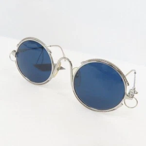 Jean Paul Gaultier 56-0176 JPG 90's Silver Frame Blue Lenses Sunglasses RARE! - Picture 1 of 10