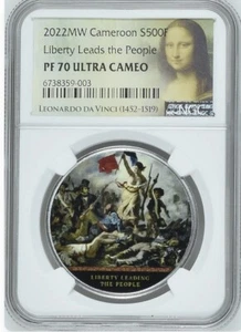 2022 Liberty Leading the People Silver coin NGC PF70 Colorized Cameroon 10g - Picture 1 of 2