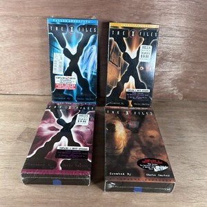 X-Files 4 Sealed VHS Tapes w Collector Cards 8 cards 8 Episodes Fox Video 1993