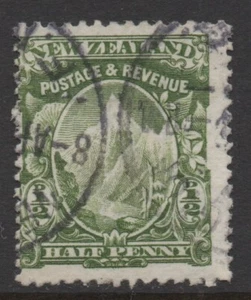 NEW ZEALAND 1900 PICTORIALS 1/2d GREEN " Mt COOK " STAMP VFU WMK NZ STAR - Picture 1 of 1