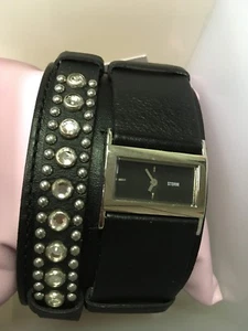 BRANDNEUE STORM ORIGINAL SCHWARZE DAMENUHR NIETEN ARMBAND KOMBI IN GESCHENKBOX - Bild 1 von 12