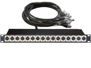 CBI 16 Channel Rack Mount Custom Patch Panel Snake 16 XLRF to 4ft XLRM Single sp - Picture 1 of 1