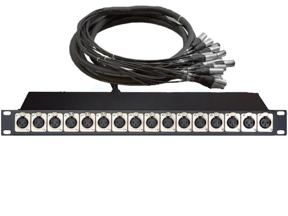 CBI 16 Channel Rack Mount Custom Patch Panel Snake 16 XLRF to 4ft XLRM Single sp - Image 1 of 1