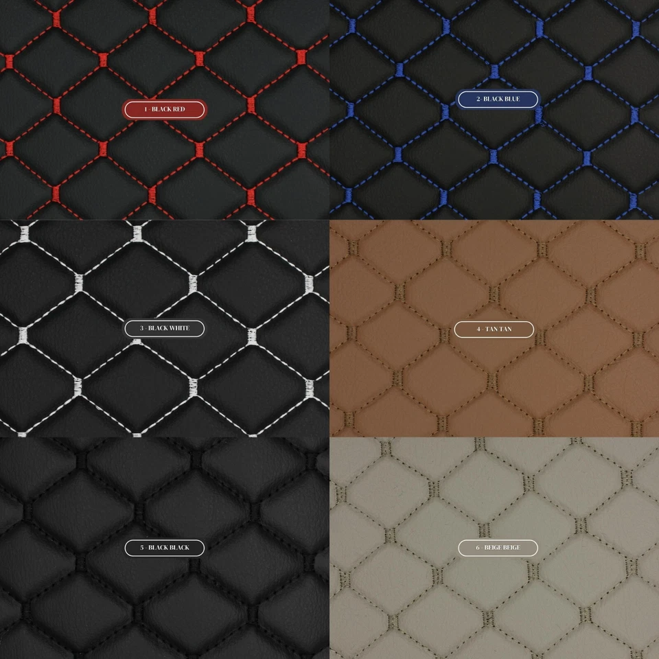 Tela de tapicería de cuero sintético grano vinilo acolchado diamante | 2"x2" -4 mm espuma 55" Foto 1 de 4