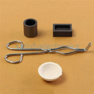 1X 16OZ Gold Graphite Crucible Cup + Tongs + Melting Bowl + Ingot Mold Casting - Image 1 of 4