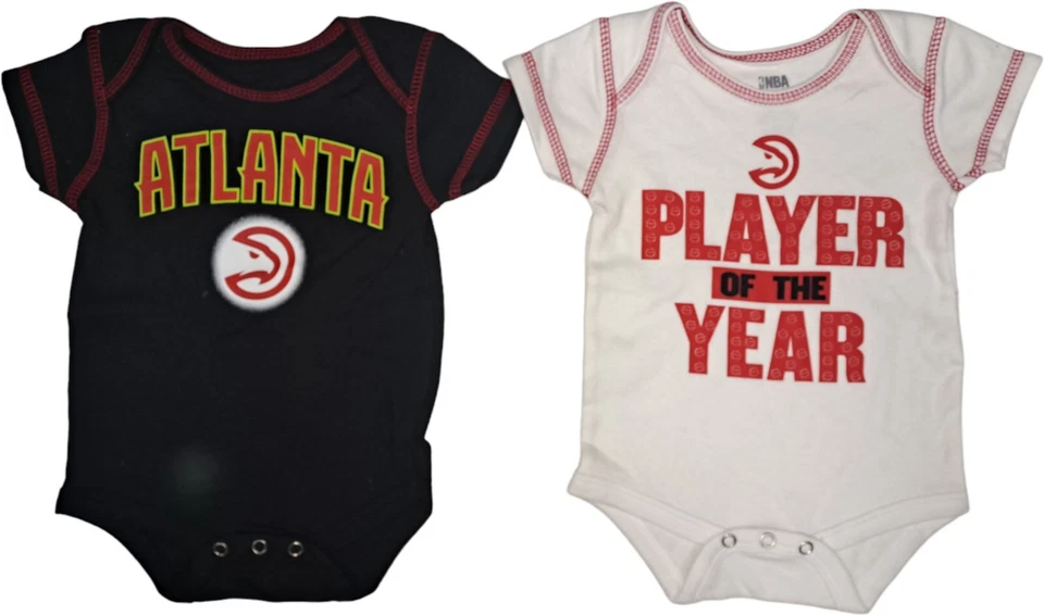 Atlanta Hawks NBA Boys Infant Baby Toddler Creeper Romper 2 Piece Set 0/3 Months - Image 1 of 1