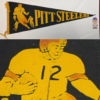 Moeda de futebol americano vintage Pittsburgh Steelers NFL 11x29,5 polegadas década de 1950’s - Imagem 1 de 4