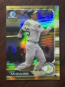 2019 Bowman Chrome National Convention Mark McGwire Gold Refractor /50 Athletics - Picture 1 of 2