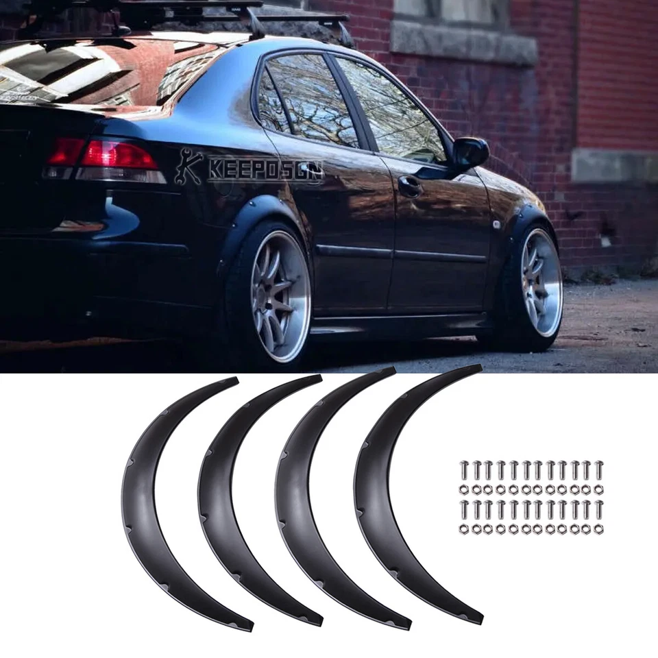 Guardabarros de arco de rueda de carrocería extra ancha de 35" para Saab 9-3 900 9-5 4 piezas Foto 1 de 4