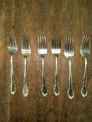 WM Rogers IS  1959 "Moonlight" - "Lovelight"- Royal Victorian...6 Salad Forks Foto 1 de 4