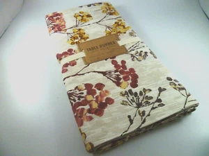 New WORLD MARKET Silver Dollar Table Runner Decor 16X90 Cream Yellow Red Cotton - Imagen 1 de 6