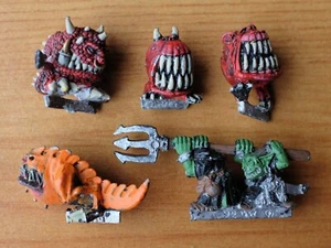 Night Goblin 4 Squigs + Goblin Herders Painted Warhammer Old World Citadel Metal - Picture 1 of 4