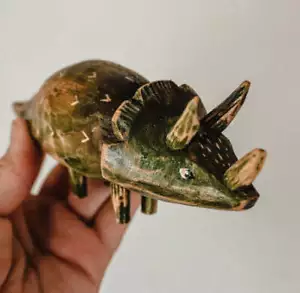 Hand Carved Wooden Dinosaur Toy - Picture 1 of 2