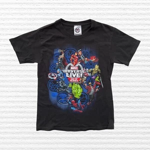 Retro Marvel Universe Live Tour Merch T-Shirt Black Short Sleeve Unisex Sz Small - Picture 1 of 13