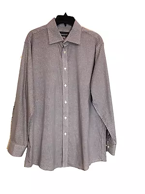 Sean JohnTailored Fit Mens White/Brown Dress Shirt Size 32/33 - Image 1 of 4