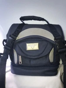 Antler Padded Camera Bag Shoulder Crossbody Strap Carry Handle Navy Blue & Grey - Picture 1 of 7