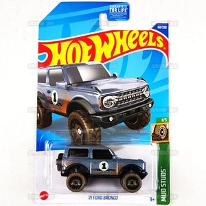 2022 Hot Wheels 21 FORD BRONCO #68 grigio - borchie fango - HW 1:64 Mattel HCT70 - Foto 1 di 2