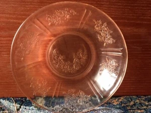Pink Rose Cabbage Depression Glass Bowls 6 X 1-3/4 Sharon Federal Vintage - Picture 1 of 9