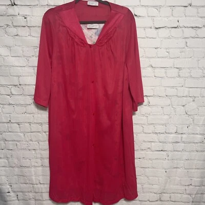 Vtg Vassarette Peignoir Gown & Robe Set Size XXL Floral Gown Pink Robe USA - Image 1 of 4