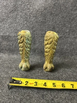 Metal Furniture Feet Heavy Brass Clawfeet Eagle Claws - Vtg Egyptian Revival Era - Image 1 of 4