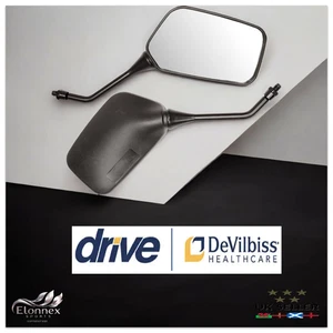 DRIVE MEDICAL MOBILITY SCOOTER MIRRORS PAIR INCLUDING ADAPTERS FOR ALL MODELS. - Picture 1 of 1