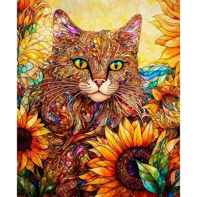 Sonny in the Sunflowers Fabric Panel - 36" x 44" PANEL Peggy Collins - Image 1 of 4