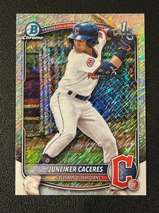 Juneiker Caceres 2025 Bowman Chrome 1st Shimmer Refractor Guardians - Picture 1 of 2