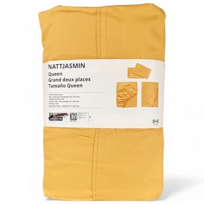 IKEA NATTJASMIN Queen Yellow Gold 4-Piece Sheet Set - Image 1 of 2