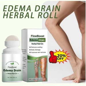 FlowBoost Ödem Drain Kräuter Roll on reduziert Schwellungen%2CLeg Pflege Rollerball - 50ml  - Bild 1 von 18