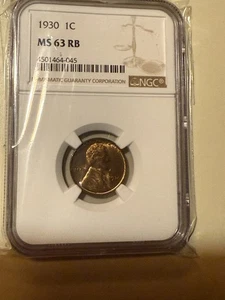 1930 P Lincoln Cent Penny NGC🔥 MS63 RB🔥 - Picture 1 of 4