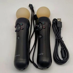 COPPIA SONY PS MOVE PER PLAYSTATION PS3 PS4 PS5  + CAVO - USATO TESTATO - Picture 1 of 7